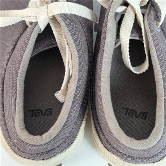 Teva Paseo Lace Canvas Sneakers Dusty Plum Purple Gray Low Top Women 10 - Picture 5 of 8